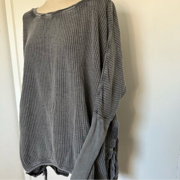 Free People FP One Interlaken‎ Tunic Waffle Oversized Grey Small - Picture 10 of 10